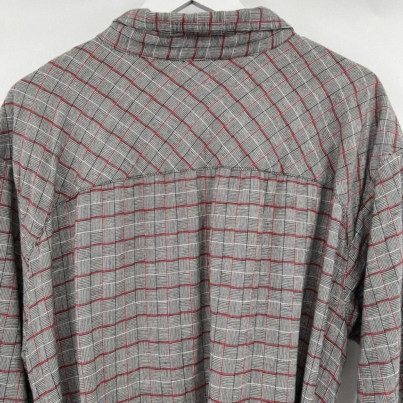 Columbia Holly Hideaway Flannel Dress Plaid Button Up Belted Gray Red Size 2X - Picture 6 of 9